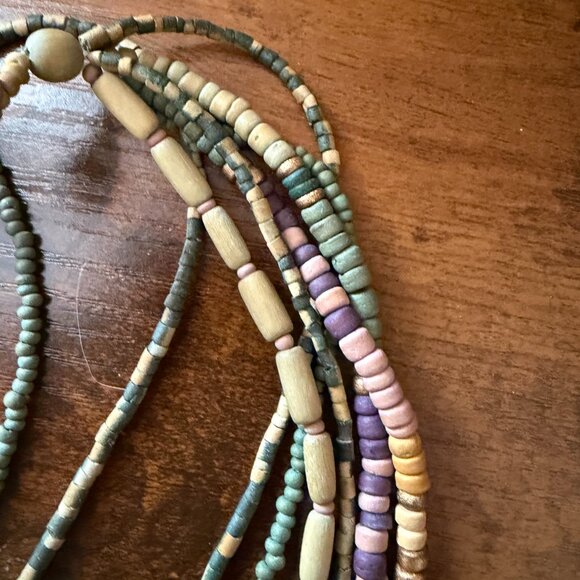 Colorful Wooden Beaded Necklace Set - Picture 12 of 13